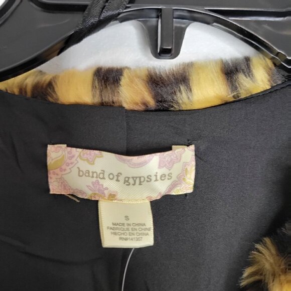 Band of Gypsies Leopard Print Faux Fur Jacket Coat Size Oversized S or M - Picture 7 of 12